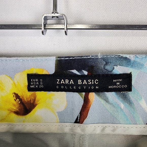 Zara Basic Tropical Floral Print Chino Shorts SIZE SMALL - Picture 5 of 5